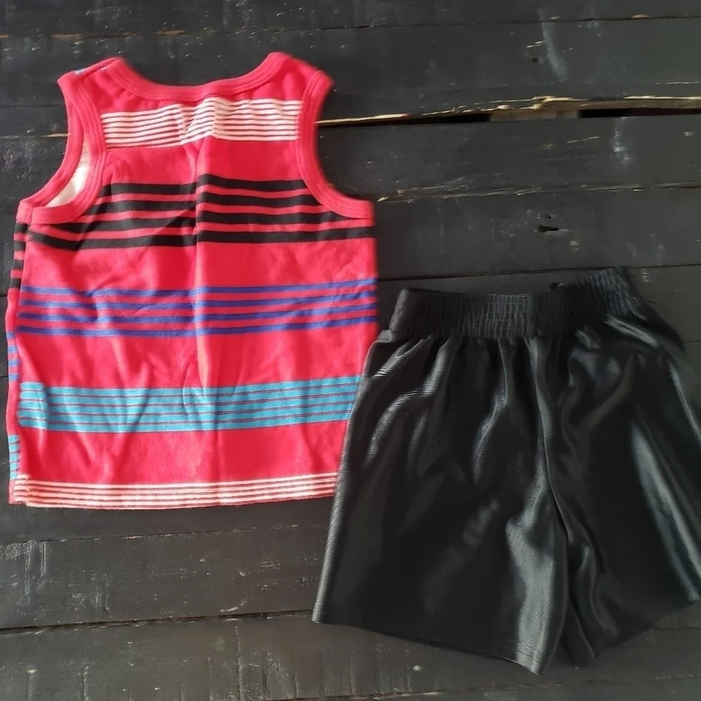 Garanimals Baby Boy 24 Months Two Piece Outfit Set Red Tank Top Black Shorts